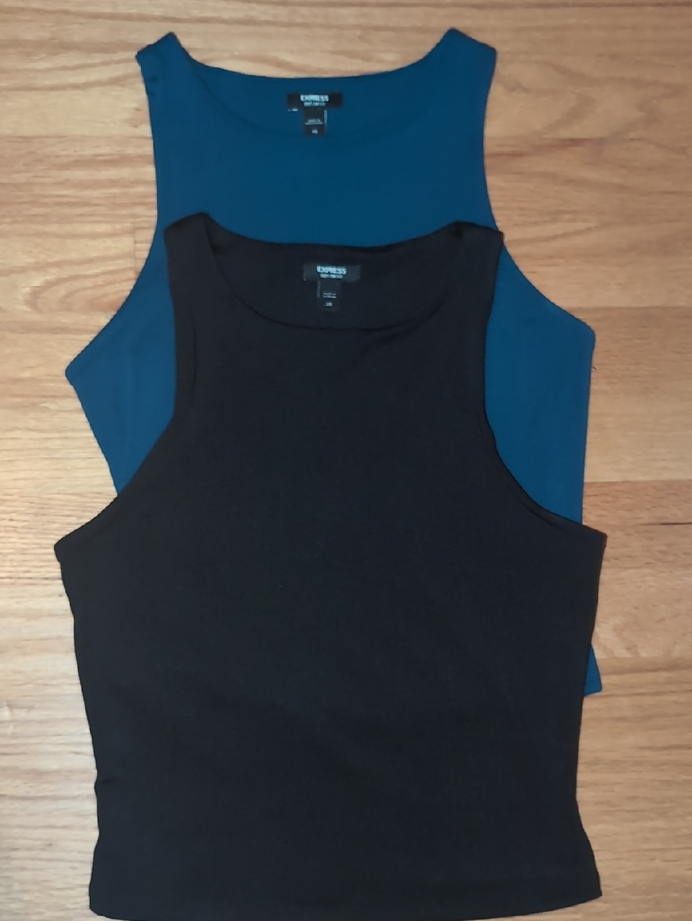 Express Women’s Body Contour Tank Tops - Black & Teal (2-Pack)